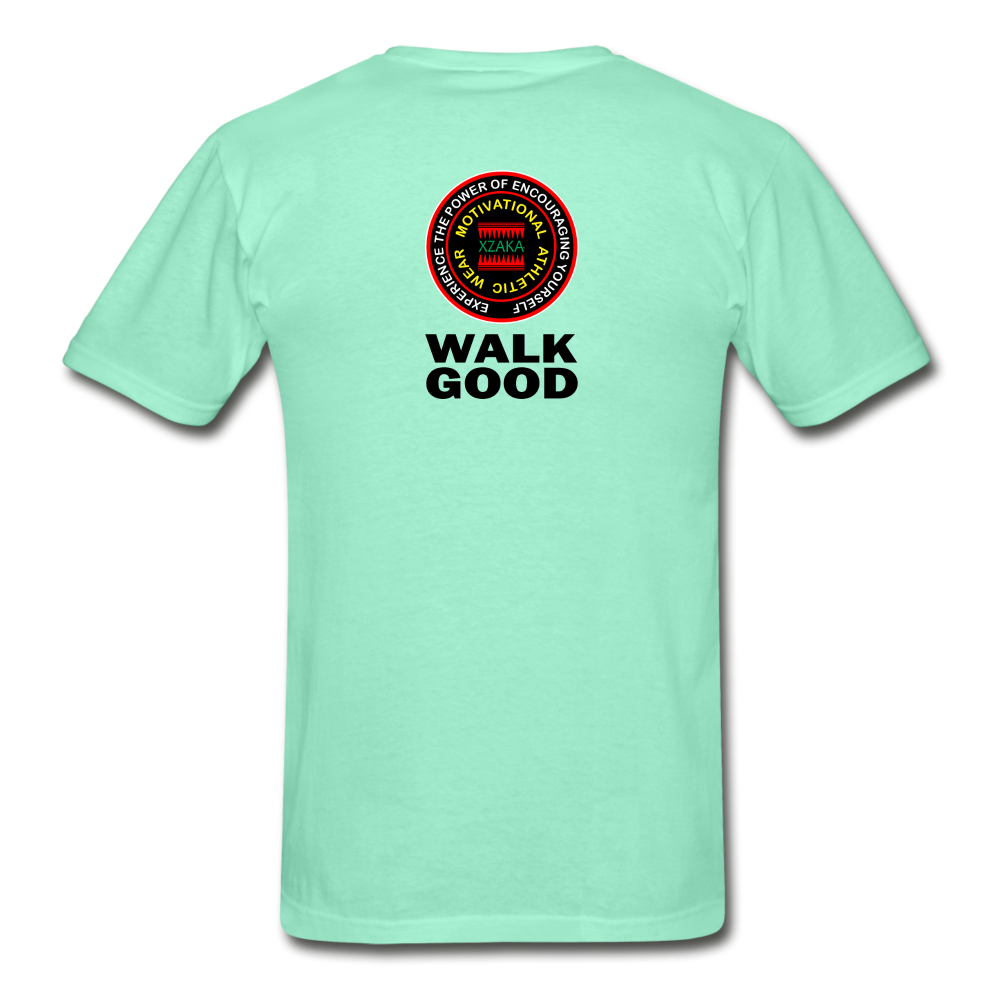 XZAKA - Hanes Adult Tagless T-Shirt -Walk Good - EVP - deep mint