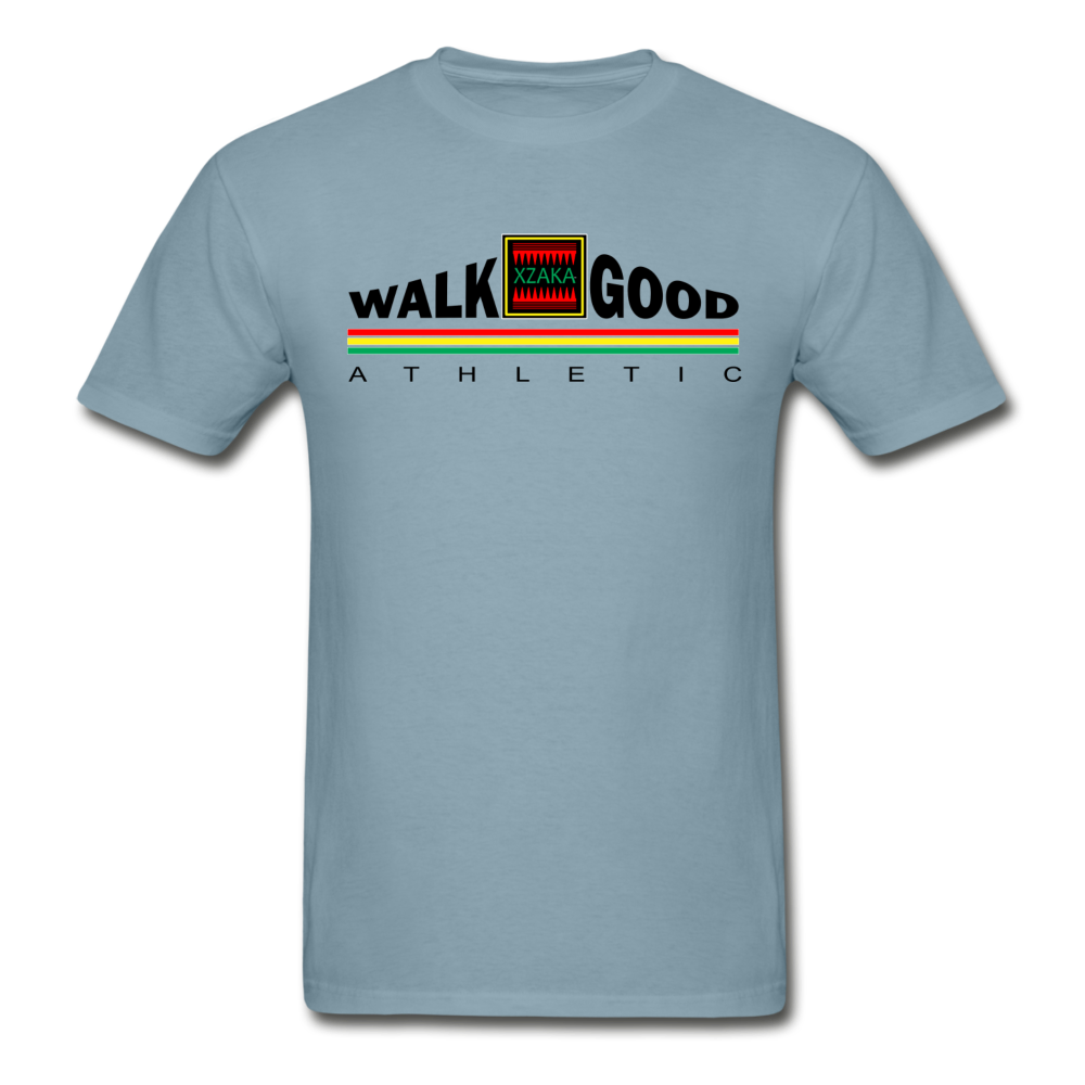 XZAKA - Hanes Adult Tagless T-Shirt -Walk Good - EVP - stonewash blue