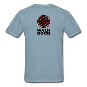 XZAKA - Hanes Adult Tagless T-Shirt -Walk Good - EVP - stonewash blue
