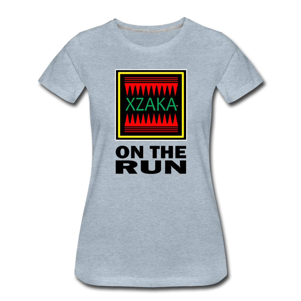 XZAKA - Women’s Premium T-Shirt - On The Run - heather ice blue