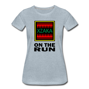 XZAKA - Women’s Premium T-Shirt - On The Run - heather ice blue