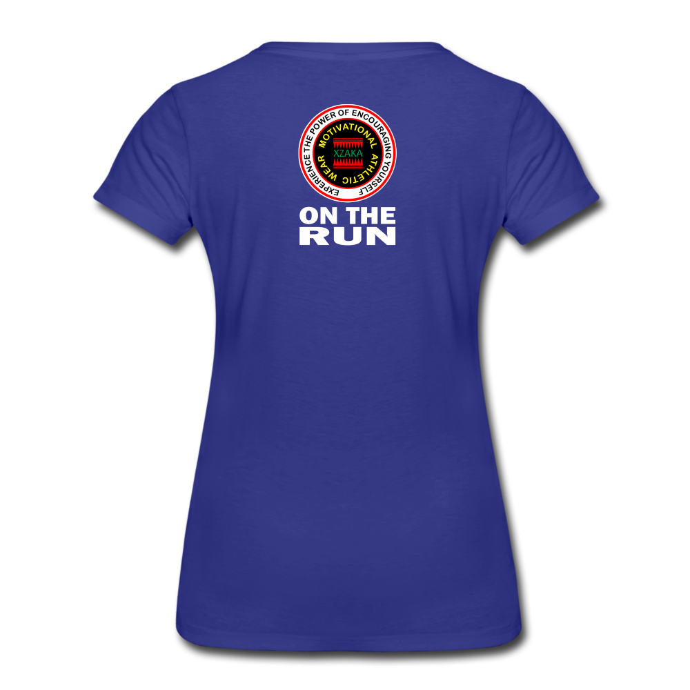 XZAKA - Women’s Premium T-Shirt - On The Run - BK - royal blue