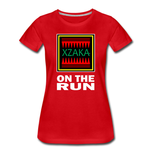 XZAKA - Women’s Premium T-Shirt - On The Run - BK - red
