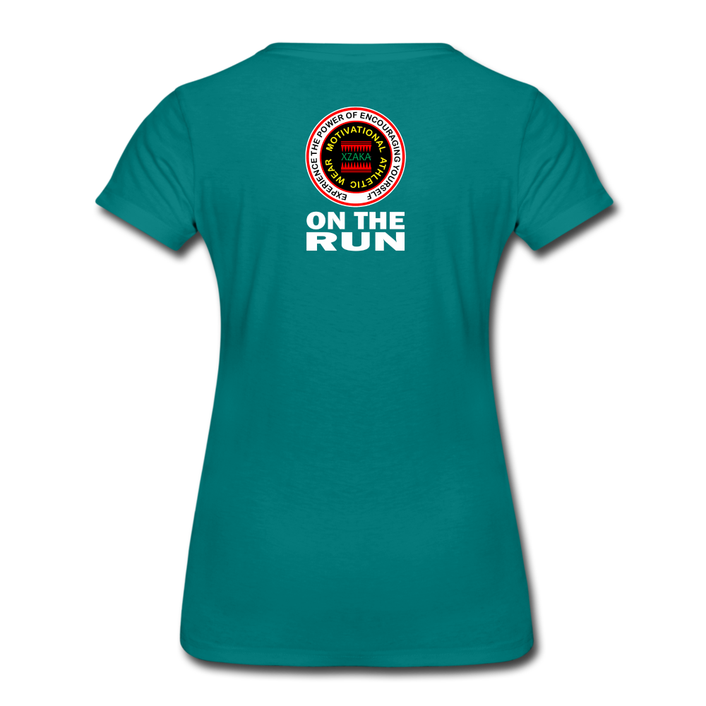 XZAKA - Women’s Premium T-Shirt - On The Run - BK - teal