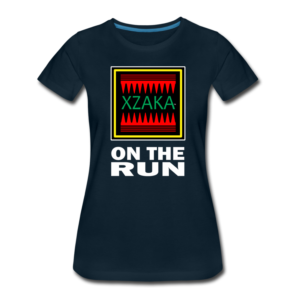 XZAKA - Women’s Premium T-Shirt - On The Run - BK - deep navy
