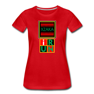 XZAKA - Women’s Premium T-Shirt 4SQ - iRUN -BK - red