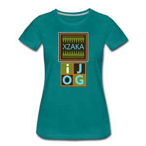 XZAKA - Women’s Premium T-Shirt 4SQ - iJOG-BK - teal