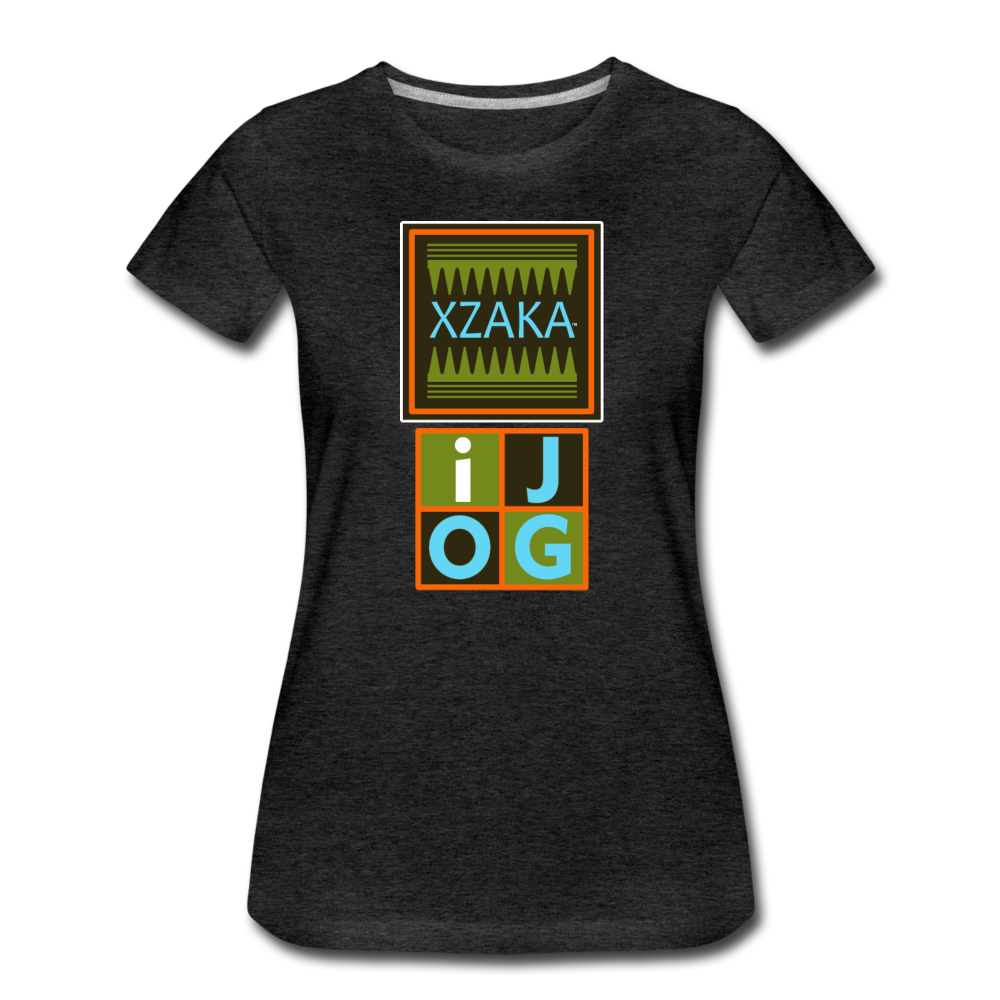 XZAKA - Women’s Premium T-Shirt 4SQ - iJOG-BK - charcoal gray