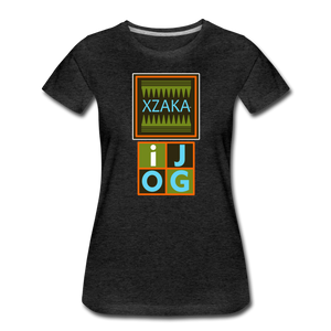 XZAKA - Women’s Premium T-Shirt 4SQ - iJOG-BK - charcoal gray