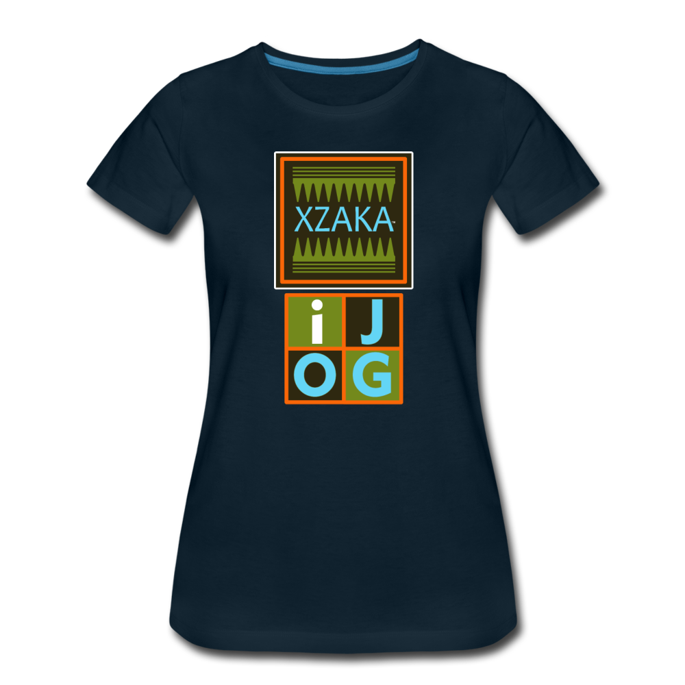 XZAKA - Women’s Premium T-Shirt 4SQ - iJOG-BK - deep navy