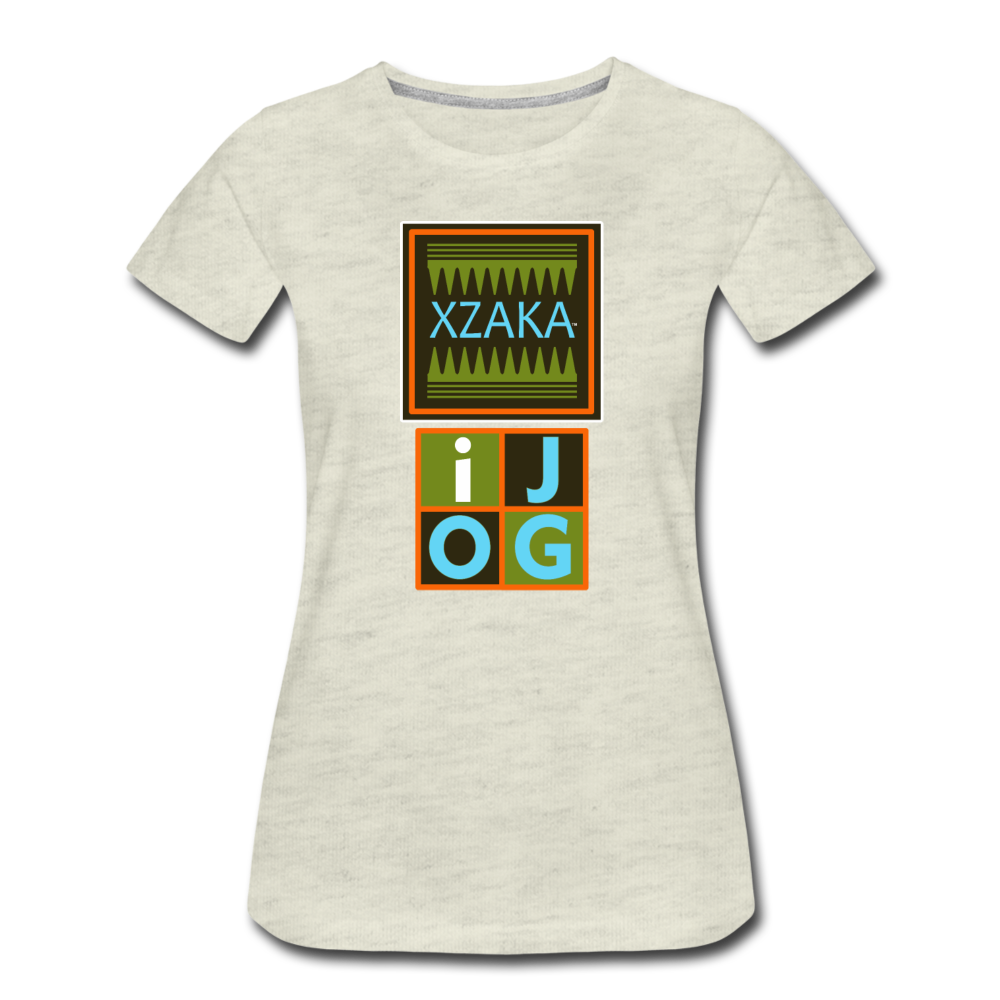 XZAKA - Women’s Premium T-Shirt 4SQ2 - iJOG - heather oatmeal