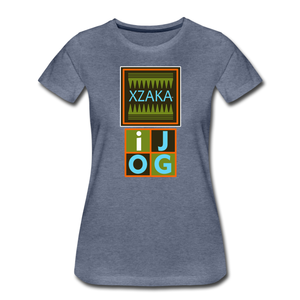 XZAKA - Women’s Premium T-Shirt 4SQ2 - iJOG - heather blue