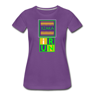 XZAKA - Women’s Premium T-Shirt 4SQ2 - iRUN-BK - purple