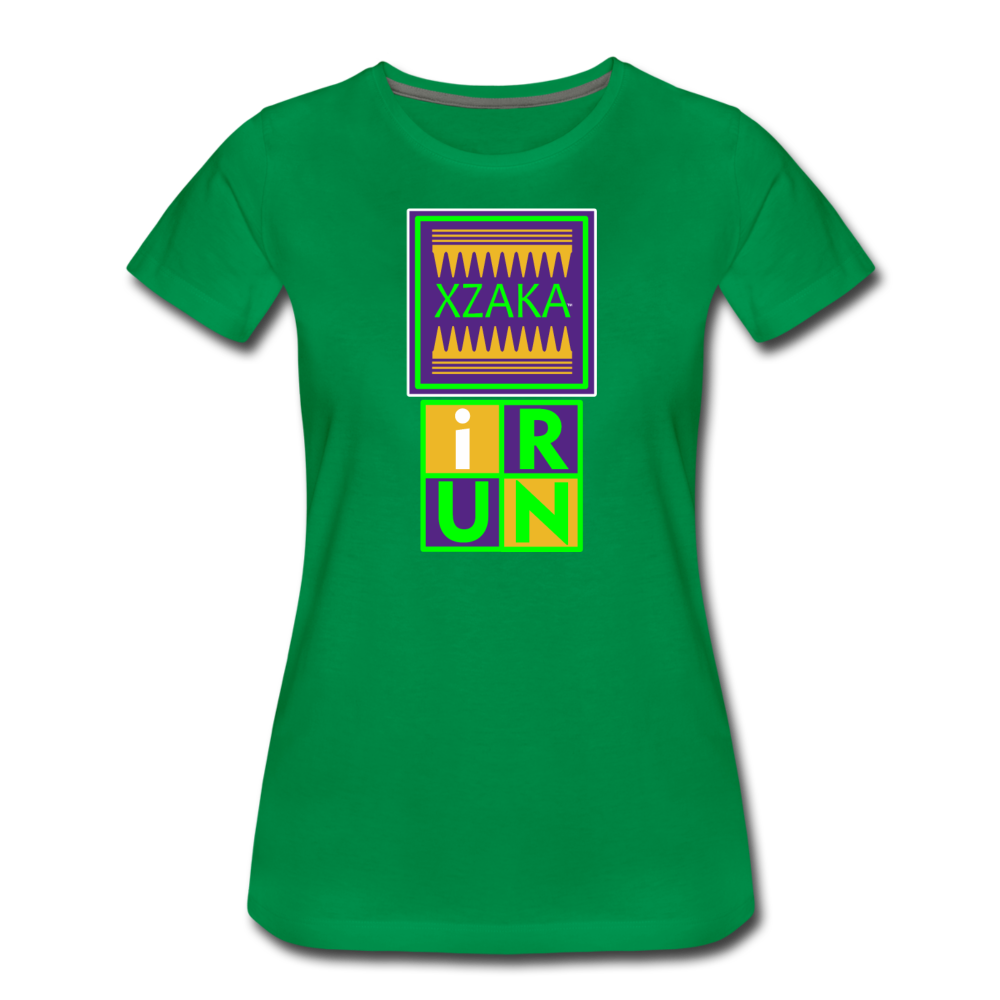 XZAKA - Women’s Premium T-Shirt 4SQ2 - iRUN-BK - kelly green