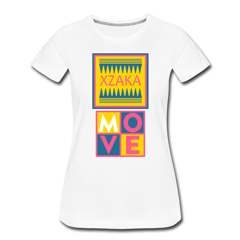 XZAKA - Women’s Premium T-Shirt - MOVE - 1011 - white