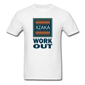 XZAKA - Hanes Adult Tagless T-Shirt - WORK OUT - white