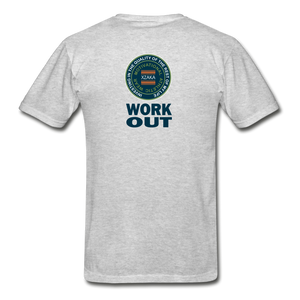 XZAKA - Hanes Adult Tagless T-Shirt - WORK OUT - heather gray