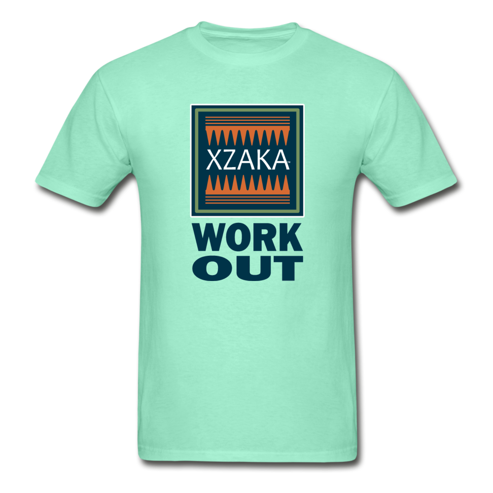 XZAKA - Hanes Adult Tagless T-Shirt - WORK OUT - deep mint