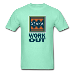 XZAKA - Hanes Adult Tagless T-Shirt - WORK OUT - deep mint