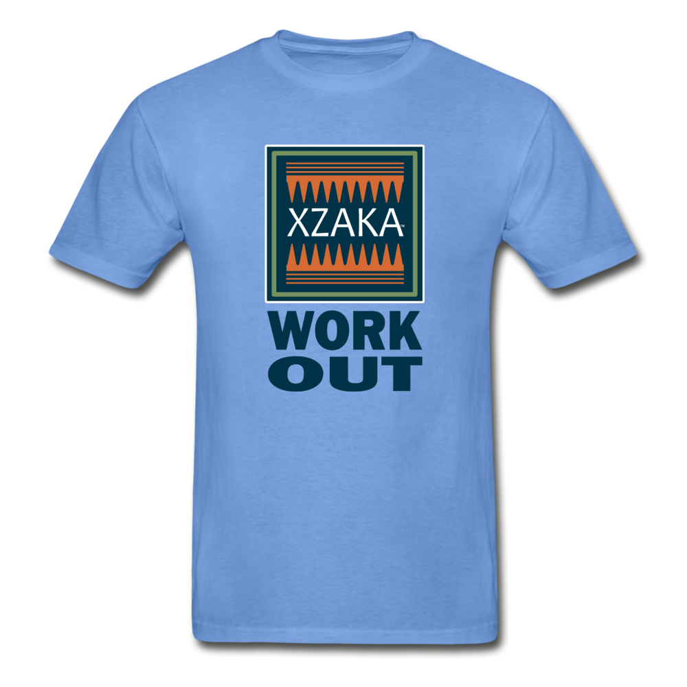 XZAKA - Hanes Adult Tagless T-Shirt - WORK OUT - carolina blue