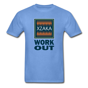 XZAKA - Hanes Adult Tagless T-Shirt - WORK OUT - carolina blue