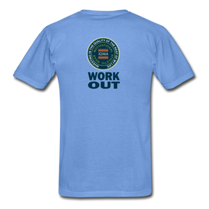 XZAKA - Hanes Adult Tagless T-Shirt - WORK OUT - carolina blue