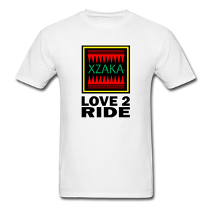 XZAKA - Hanes Adult Tagless T-Shirt - Love2Ride - white