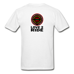 XZAKA - Hanes Adult Tagless T-Shirt - Love2Ride - white