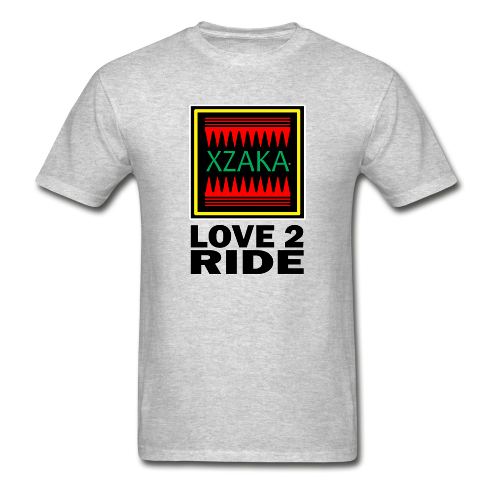 XZAKA - Hanes Adult Tagless T-Shirt - Love2Ride - heather gray