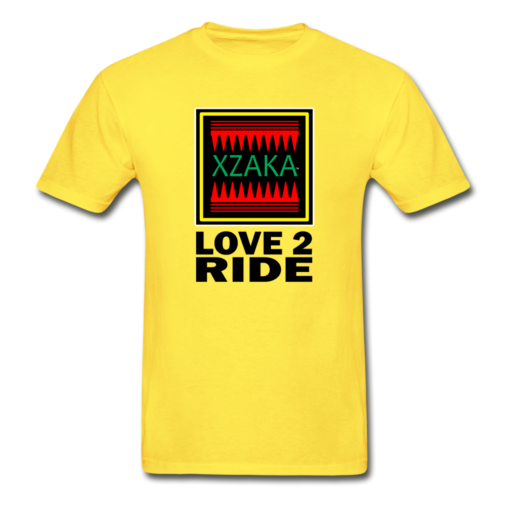 XZAKA - Hanes Adult Tagless T-Shirt - Love2Ride - yellow