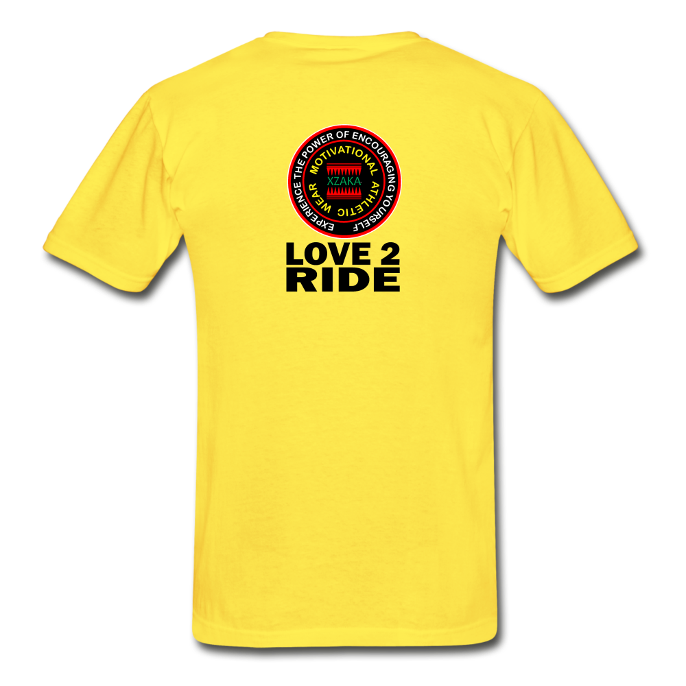 XZAKA - Hanes Adult Tagless T-Shirt - Love2Ride - yellow