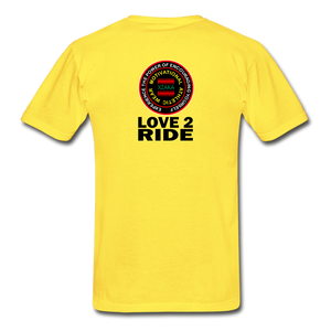 XZAKA - Hanes Adult Tagless T-Shirt - Love2Ride - yellow