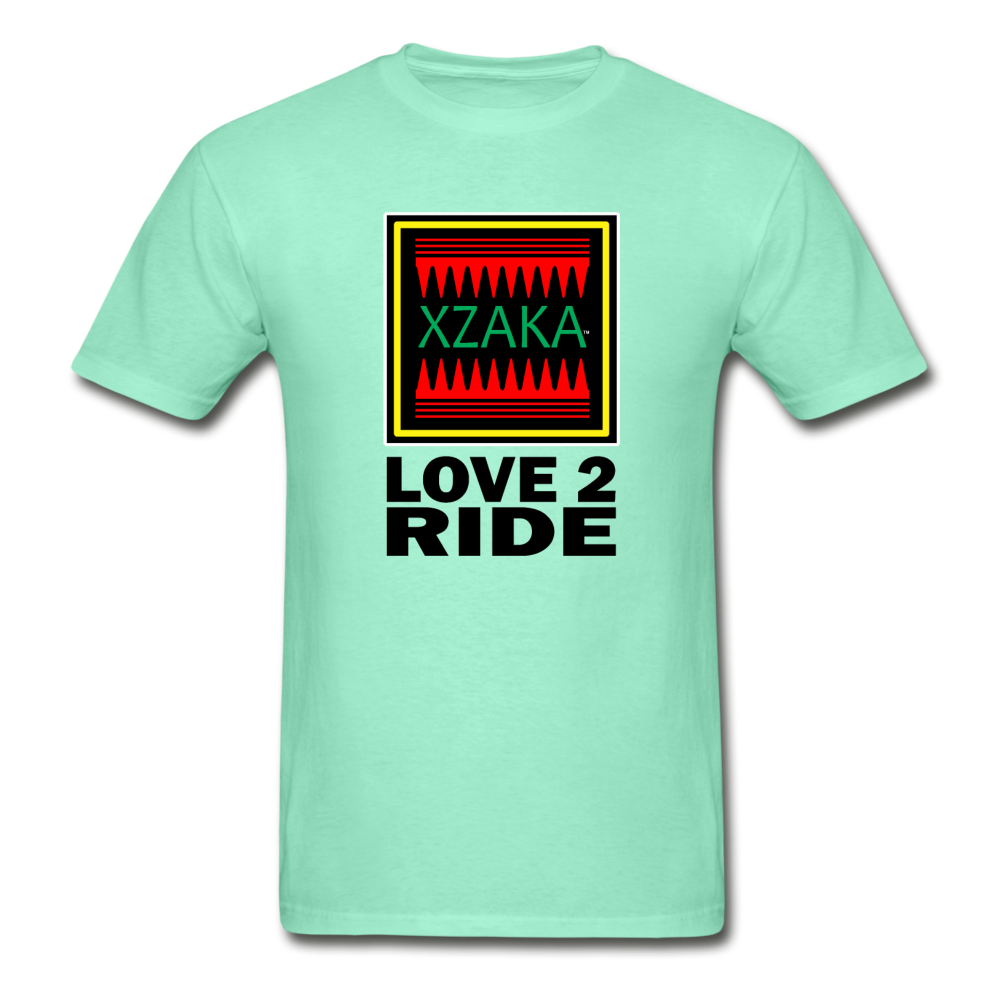 XZAKA - Hanes Adult Tagless T-Shirt - Love2Ride - deep mint