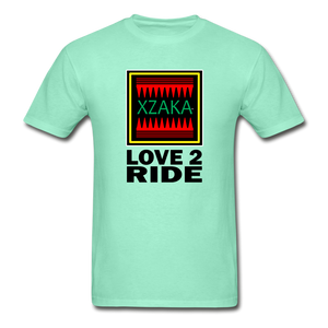 XZAKA - Hanes Adult Tagless T-Shirt - Love2Ride - deep mint