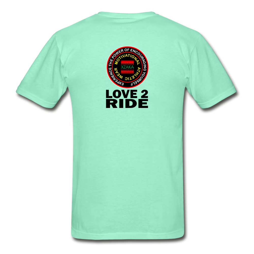 XZAKA - Hanes Adult Tagless T-Shirt - Love2Ride - deep mint