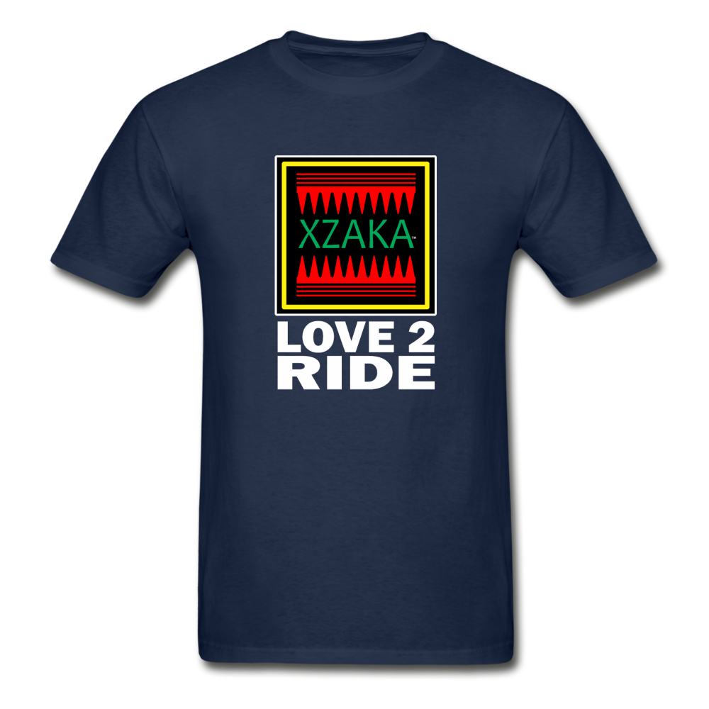 XZAKA - Hanes Adult Tagless T-Shirt - Love2Ride - BK - navy
