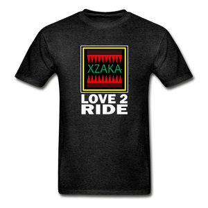 XZAKA - Hanes Adult Tagless T-Shirt - Love2Ride - BK - charcoal gray