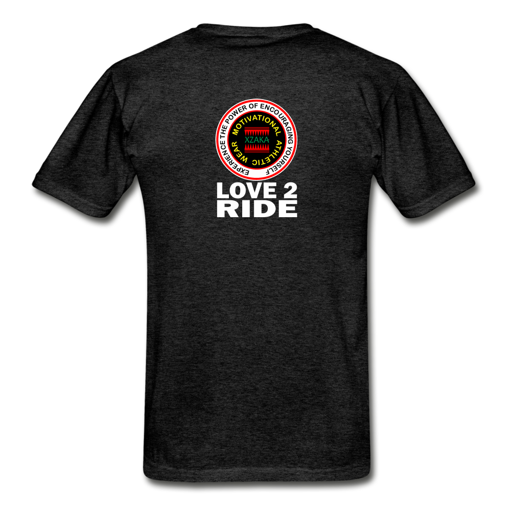 XZAKA - Hanes Adult Tagless T-Shirt - Love2Ride - BK - charcoal gray