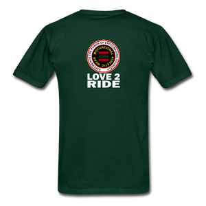 XZAKA - Hanes Adult Tagless T-Shirt - Love2Ride - BK - forest green