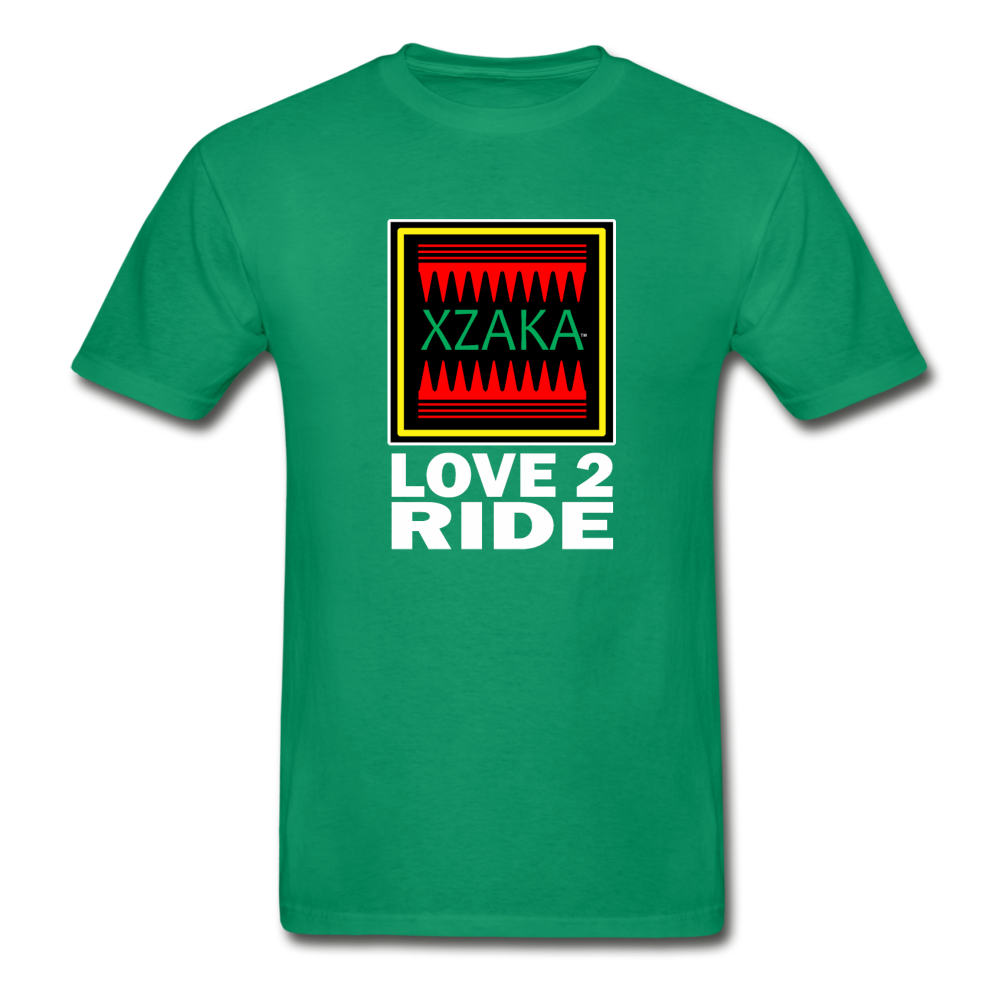 XZAKA - Hanes Adult Tagless T-Shirt - Love2Ride - BK - kelly green