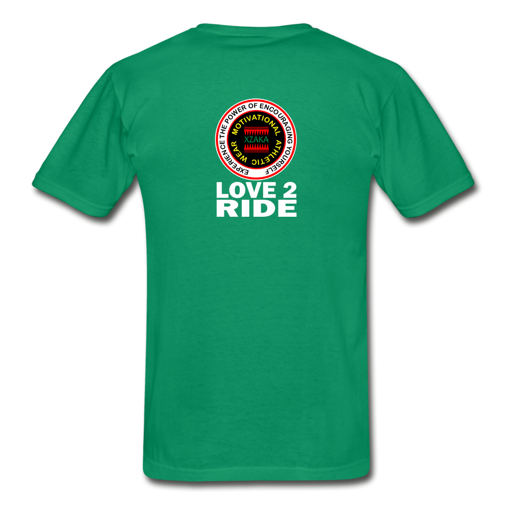 XZAKA - Hanes Adult Tagless T-Shirt - Love2Ride - BK - kelly green