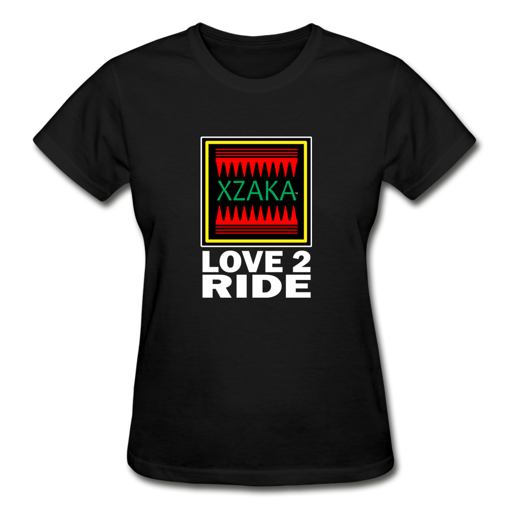 -XZAKA - Gildan Ultra Cotton Ladies T-Shirt - Love2Ride - BK - black