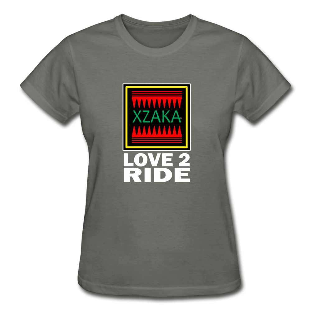 -XZAKA - Gildan Ultra Cotton Ladies T-Shirt - Love2Ride - BK - charcoal
