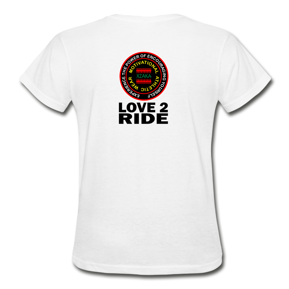 XZAKA - Gildan Ultra Cotton Ladies T-Shirt - Love2Ride - white