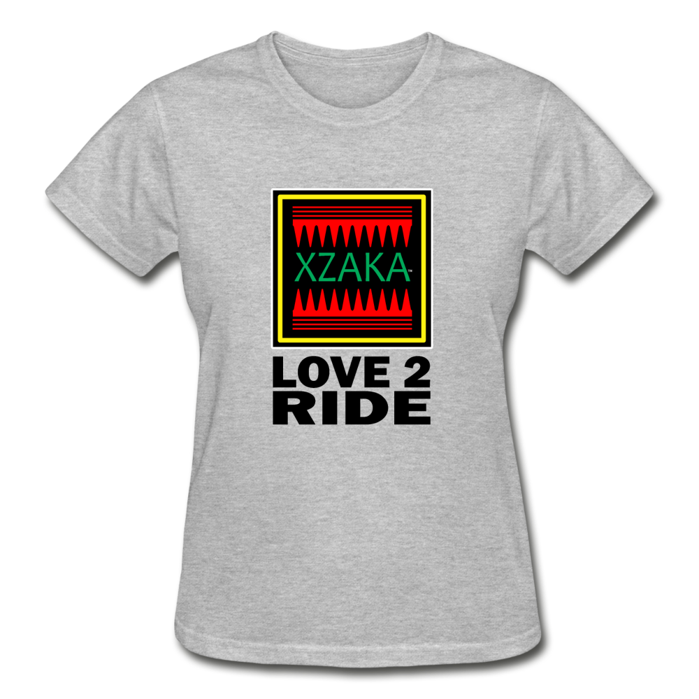XZAKA - Gildan Ultra Cotton Ladies T-Shirt - Love2Ride - heather gray