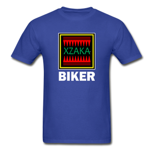 XZAKA - Hanes Adult Tagless T-Shirt - Biker-BK - royal blue