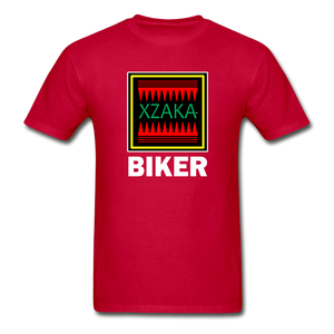 XZAKA - Hanes Adult Tagless T-Shirt - Biker-BK - red