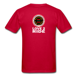 XZAKA - Hanes Adult Tagless T-Shirt - Biker-BK - red