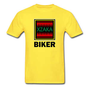 XZAKA - Hanes Adult Tagless T-Shirt - Biker - yellow
