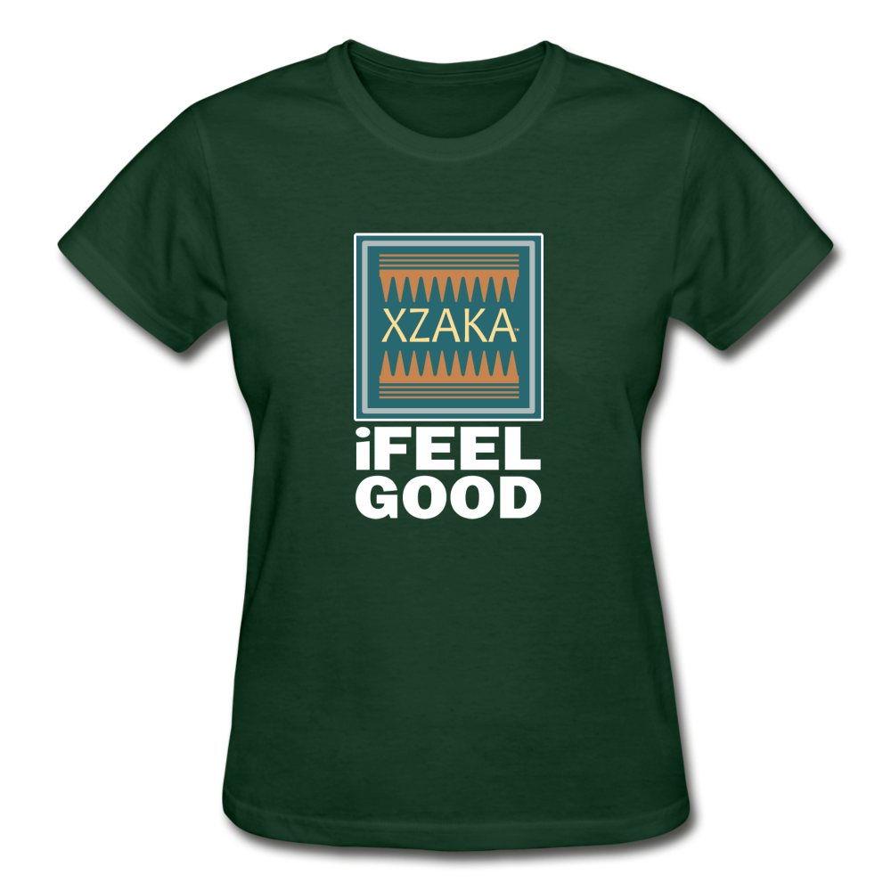 XZAKA - Women - Gildan Ultra Cotton T-Shirt - IFeelGood -BK - forest green